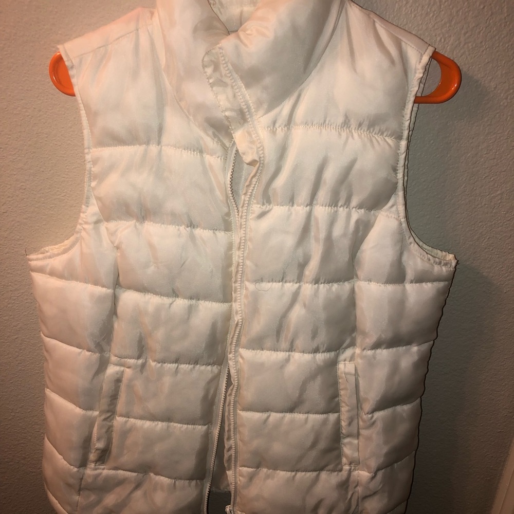 White puffy vest